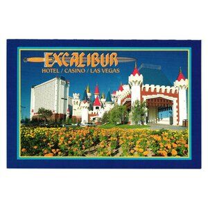 Excalibur Casino Hotel Resort 1990 Vintage Postcard Vacation Gambling Las Vegas